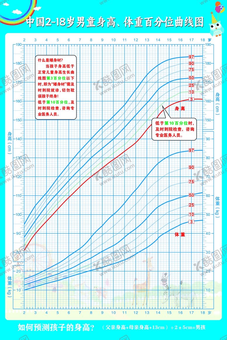 编号：80180002130813106611【酷图网】源文件下载-男童身高体重曲线图