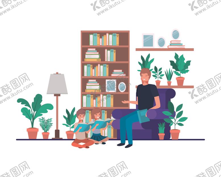 编号：78724110090814053091【酷图网】源文件下载-家庭成员生活插画