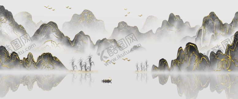 编号：29290601261629466285【酷图网】源文件下载-中国风意境水墨山水画