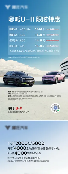 汽车情人节政策海报