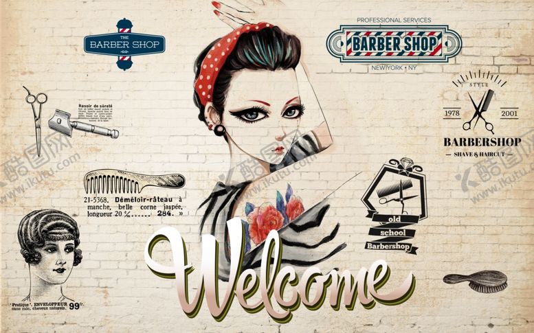 编号：97457009191841013783【酷图网】源文件下载-理发店背景墙