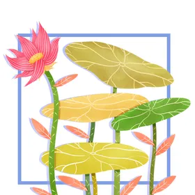 手绘荷花冰爽盛夏水墨背景水墨背景