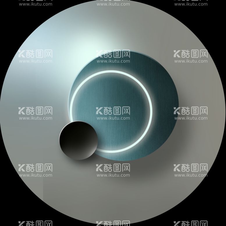 编号：53394911300108246867【酷图网】源文件下载-组合几何发光圆形挂画装饰画