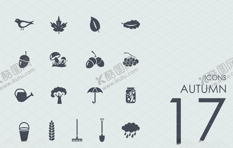 编号：26068210102038434387【酷图网】源文件下载-17个秋季图标