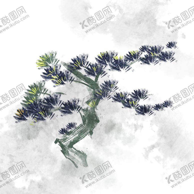编号：60611905150832174133【酷图网】源文件下载-水墨中国风迎客松