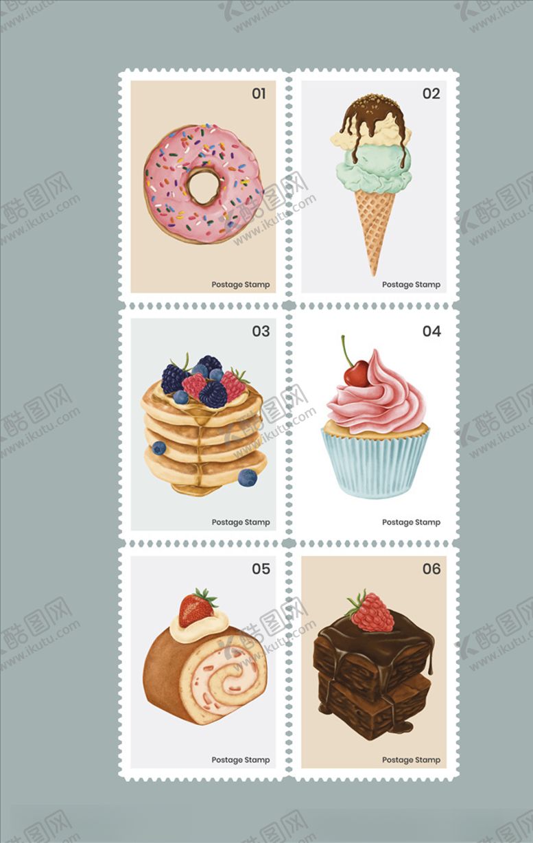 编号：11561209281408557014【酷图网】源文件下载-食物邮票