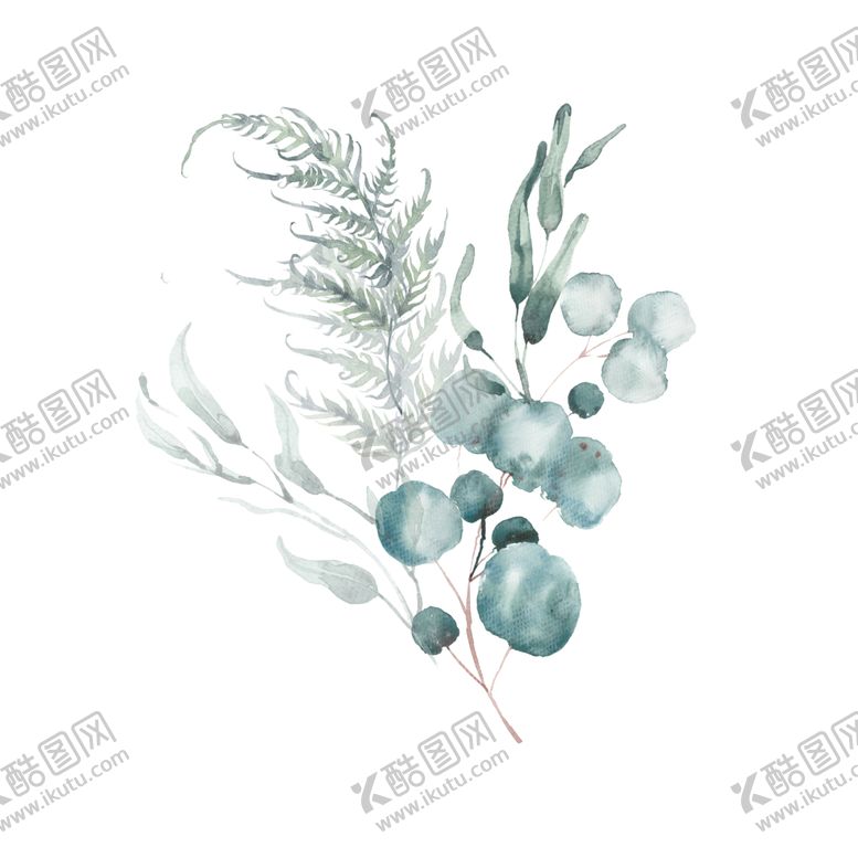 编号：54140311011920182934【酷图网】源文件下载-小清新水彩植物树枝