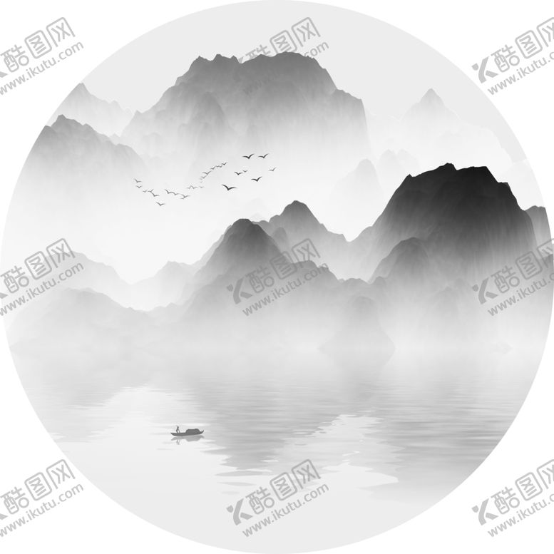 编号：39620609160240188205【酷图网】源文件下载-水墨画抽象意境山水画