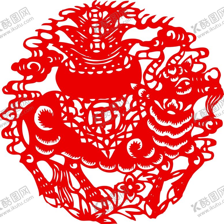 编号：52475406302013095488【酷图网】源文件下载-生肖牛剪纸