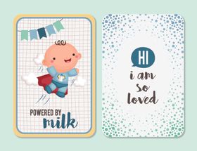可爱婴儿牛奶主题卡片