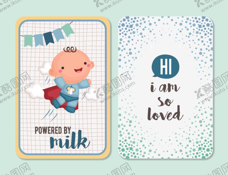 编号：51592411021459557818【酷图网】源文件下载-可爱婴儿牛奶主题卡片