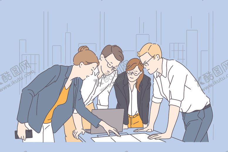 编号：91318710120541445548【酷图网】源文件下载-简笔人物生活插画