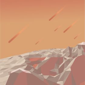 梦幻渐变火山喷发流星陨落素材
