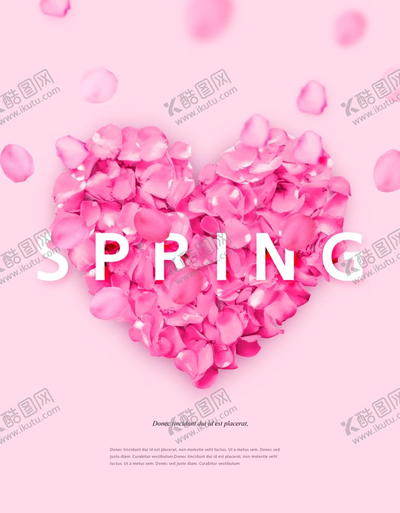 编号：54202804201833006203【酷图网】源文件下载-粉色春景心形花瓣图案