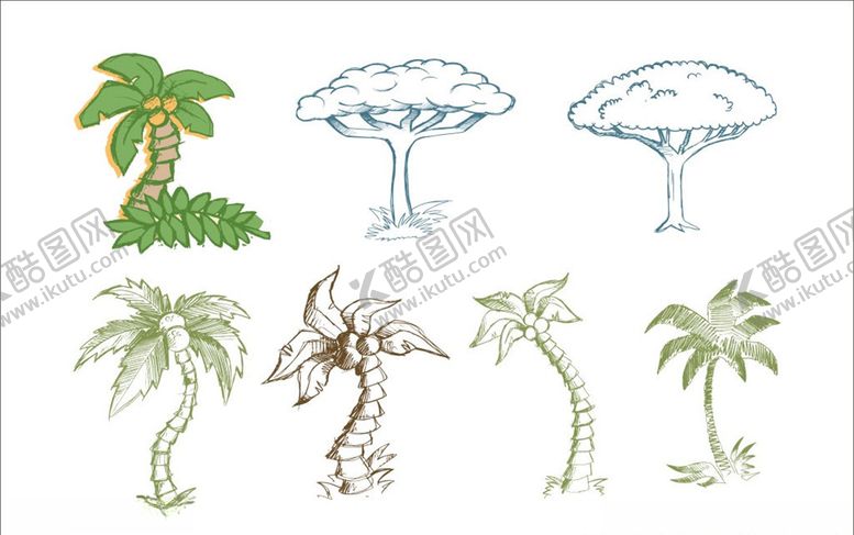 编号：28406811010639126987【酷图网】源文件下载-手绘粉笔卡通树