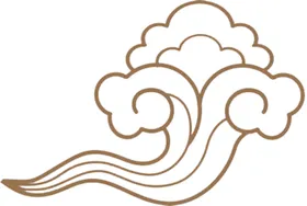 祥云花纹简约橙色中国风模版