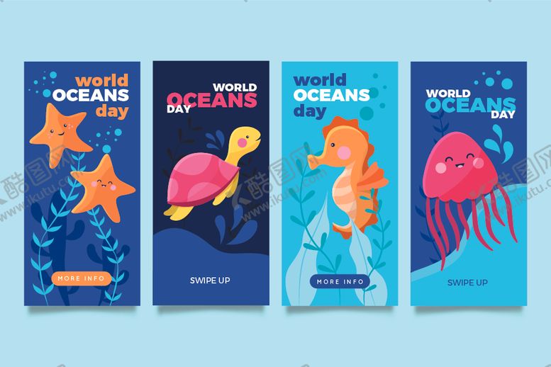 编号：13027111021116064993【酷图网】源文件下载-海洋生物主题书签设计