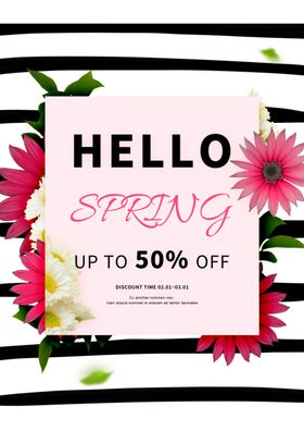 鲜花小铺条纹背景