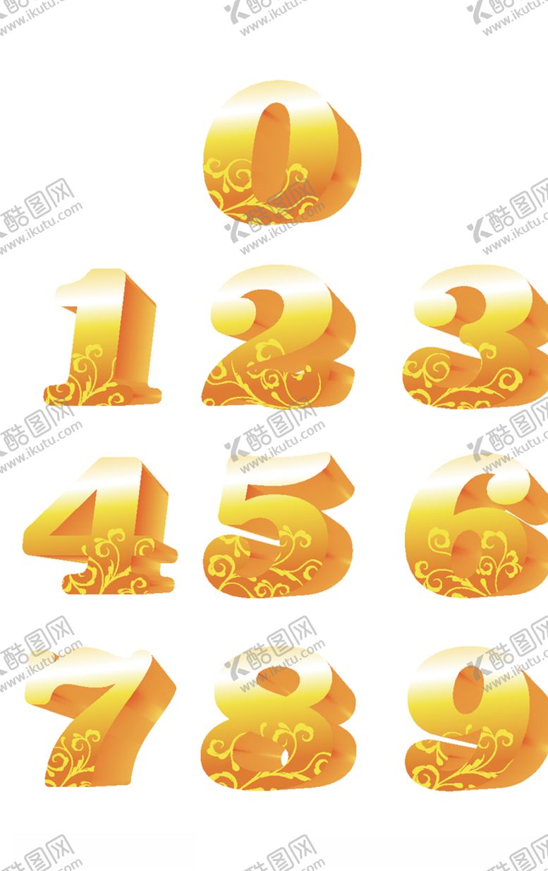 编号：60582805101319175996【酷图网】源文件下载-金色立体数字