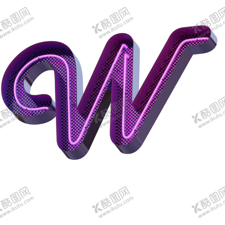 编号：42134006261613539802【酷图网】源文件下载-高清立体紫色霓虹灯字母元素