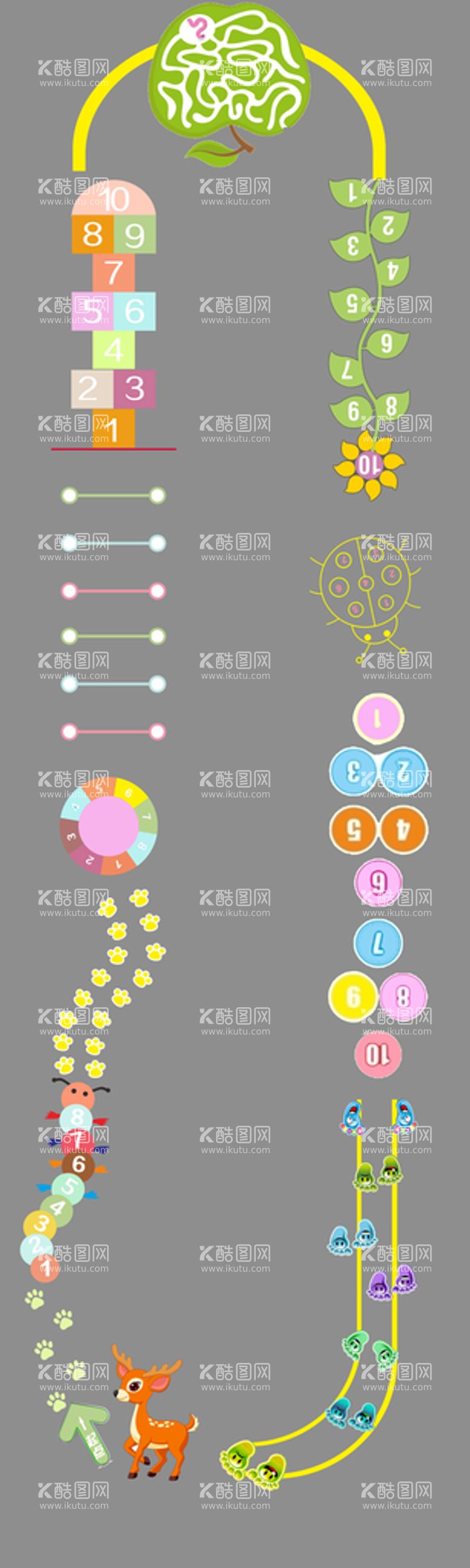 编号：93517009131704523589【酷图网】源文件下载-校园游戏地贴跳房子娱乐