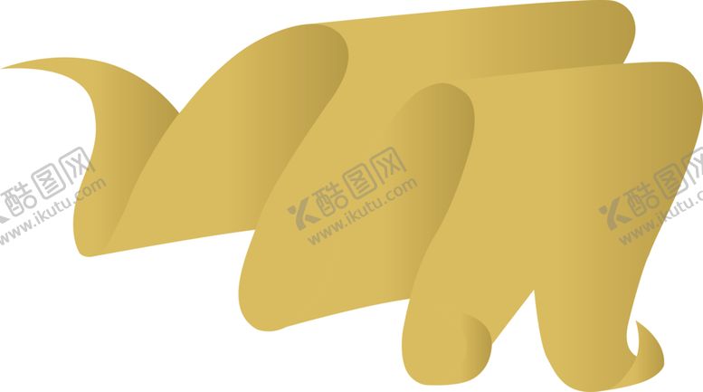 编号：29567907141209277565【酷图网】源文件下载-金黄色丝带