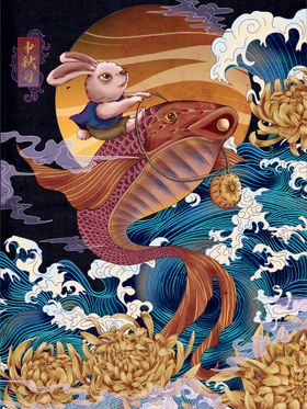 中秋插画节封面设计团圆海报