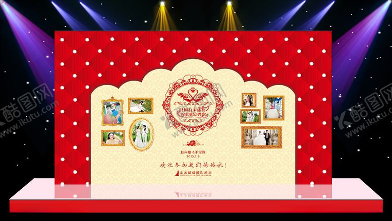 编号：30727910100215433625【酷图网】源文件下载-红色主体婚礼现场布置设计源文件