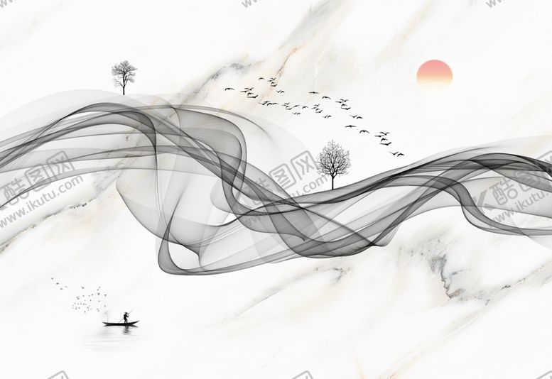 编号：29845709210334427197【酷图网】源文件下载-水墨山水背景墙