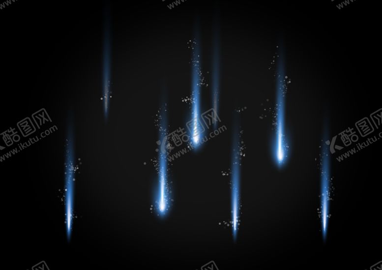编号：91166309141526282377【酷图网】源文件下载-流星雨蓝色彗星光点点缀素材