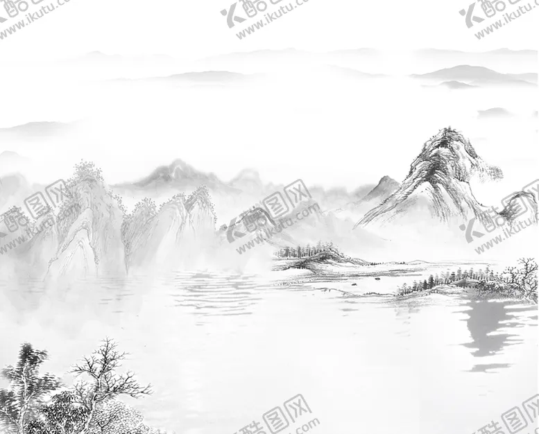 编号：71234609211734517130【酷图网】源文件下载-山水水墨画背景