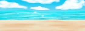 卡通海洋沙滩天空海岛背景
