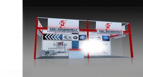 展览3D模型三面开口