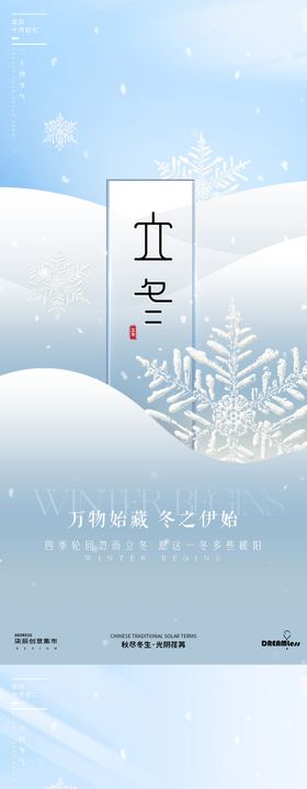 地产小雪大雪雪花意境海报