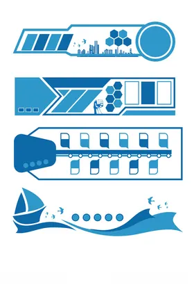 蓝色科技风企业文化墙边框合集