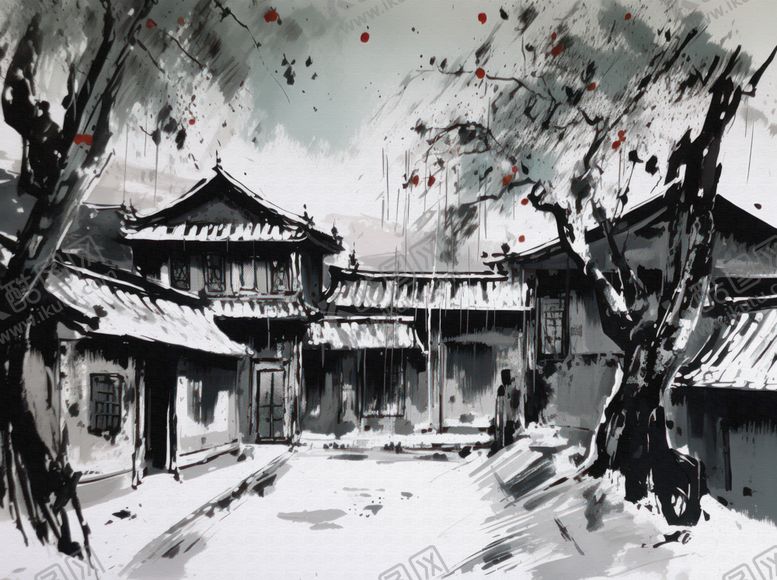 编号：74349701311237265017【酷图网】源文件下载-雪后古镇