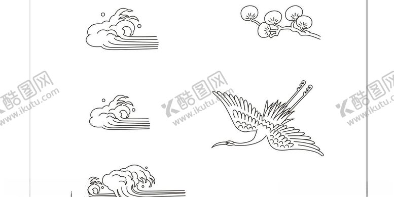 编号：93176309291257407009【酷图网】源文件下载-线条浪白鹤