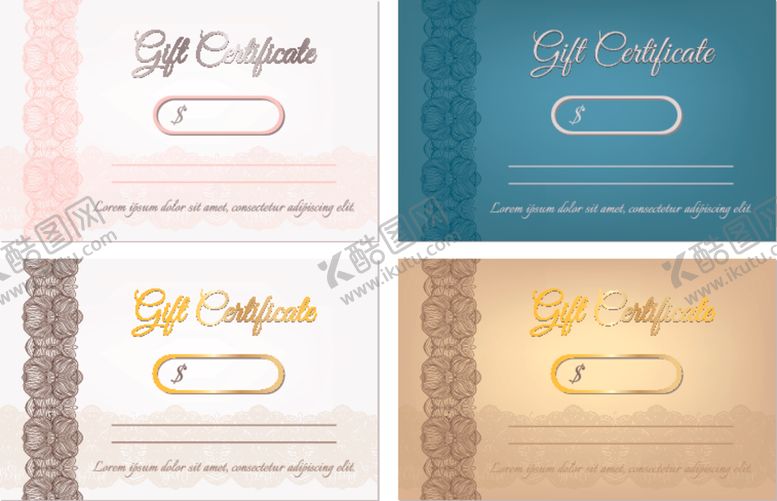 编号：40941510040107073231【酷图网】源文件下载-横版证书防伪花纹欧式边框奖状