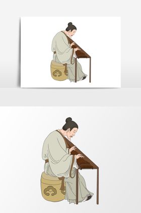 淡彩国画人物
