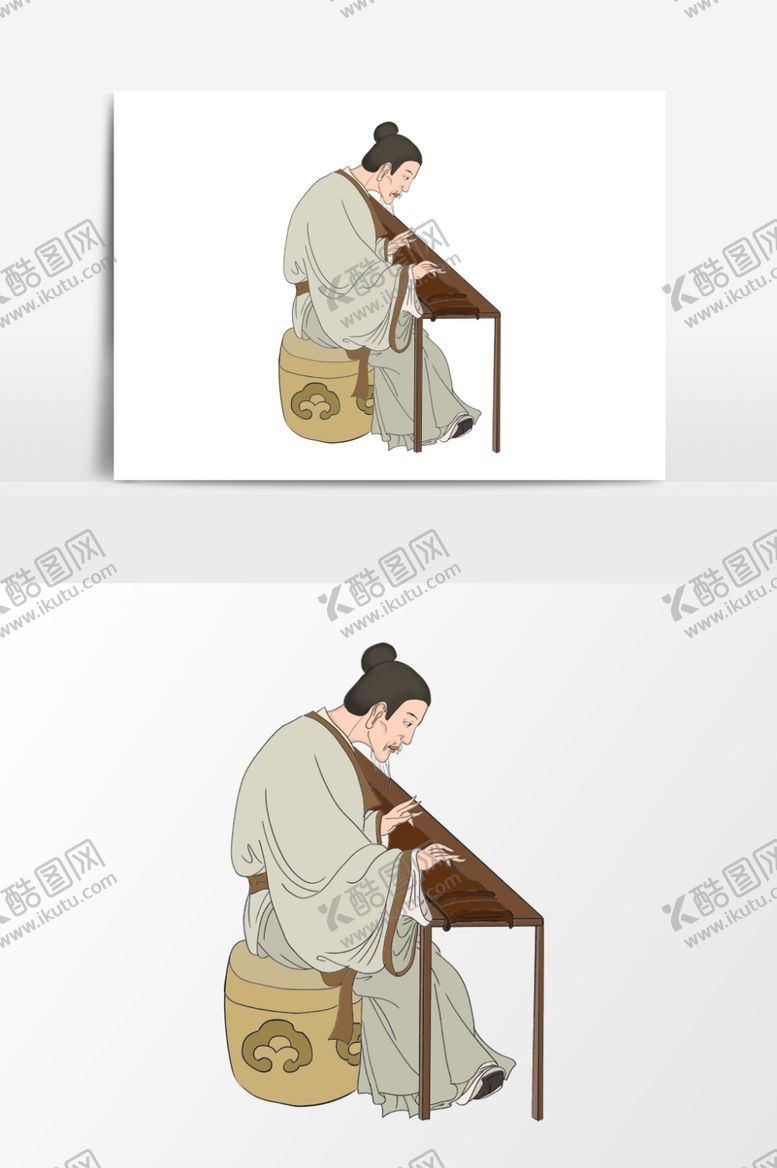 编号：48100109131727291548【酷图网】源文件下载-淡彩国画人物