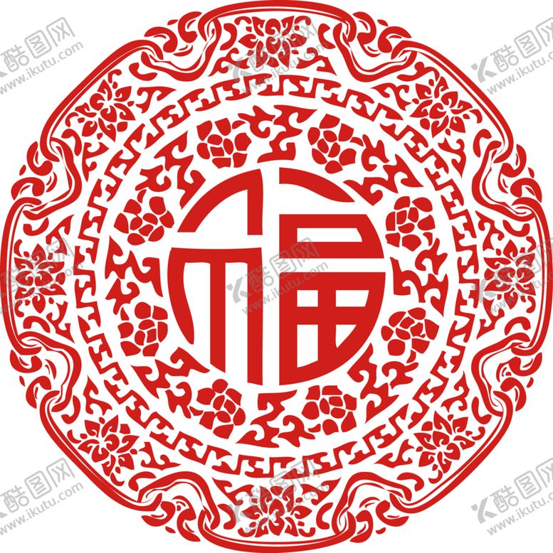 编号：50121904272240472923【酷图网】源文件下载-中国春节福字窗花素材