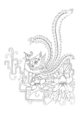 传统刺绣花纹线稿