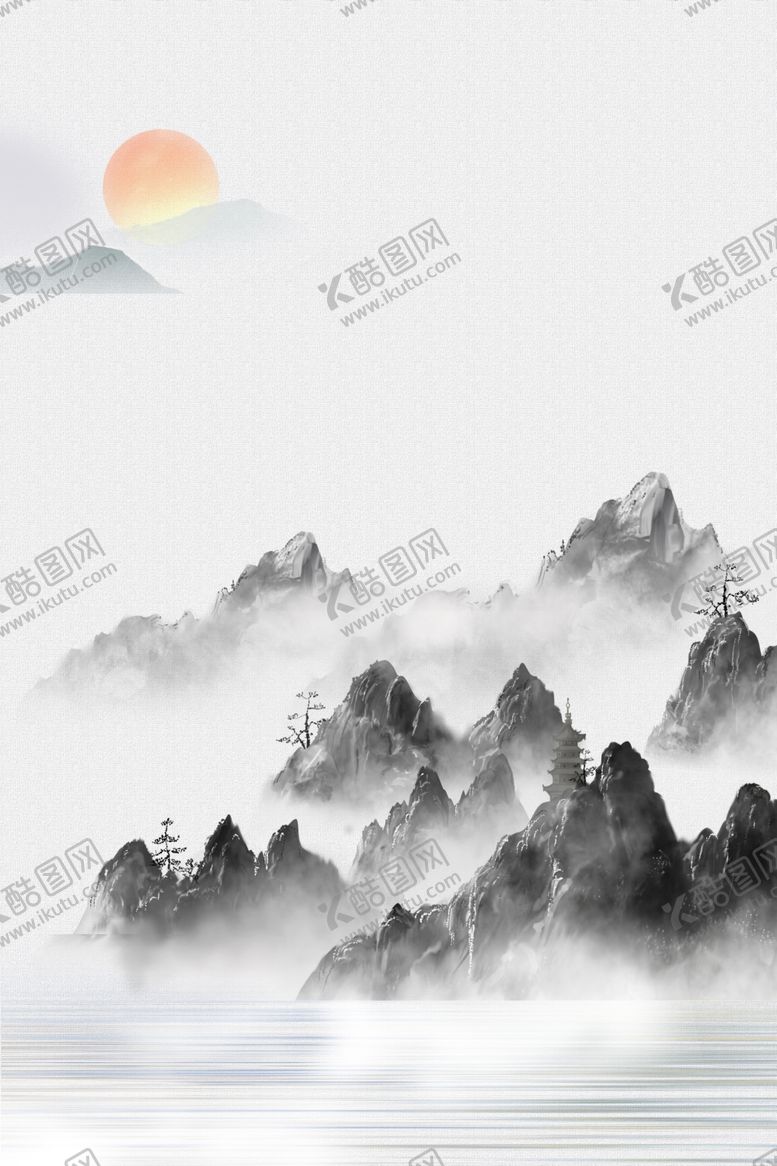 编号：17047410042042124356【酷图网】源文件下载-山水画背景