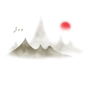 古风描金水墨山水
