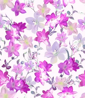 手绘花百合数码印朵