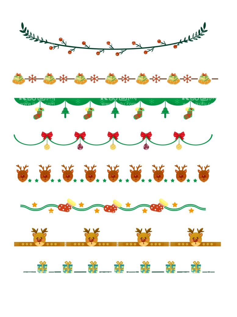 编号：99075411292316394775【酷图网】源文件下载-圣诞节装饰分割线
