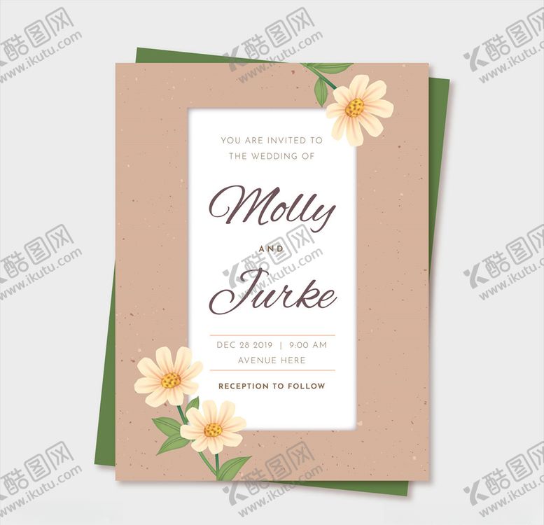 编号：26819610010243297093【酷图网】源文件下载-优雅简约婚庆邀请模板图片