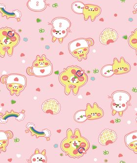 可爱卡通动物粉色背景图案