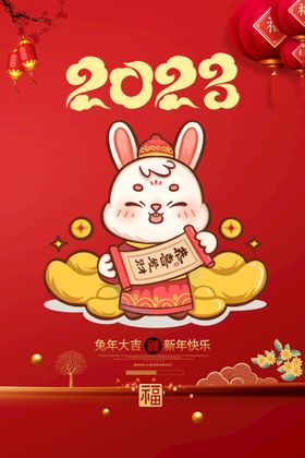 2023年新年兔年海报设计