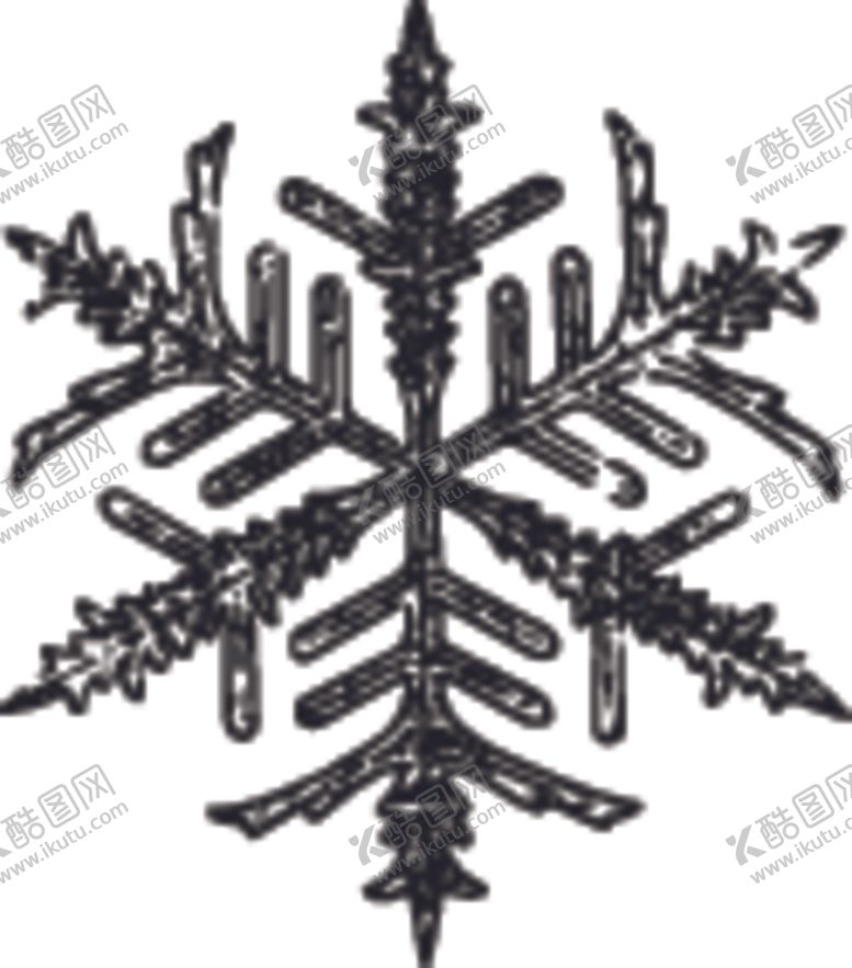 编号：87997105122247214048【酷图网】源文件下载-黑白手绘雪花